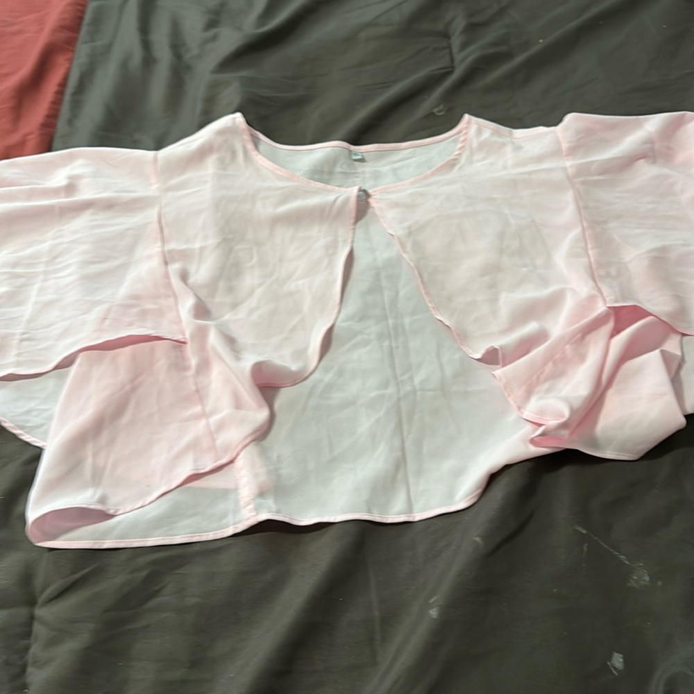 Sheer pink blouse open front